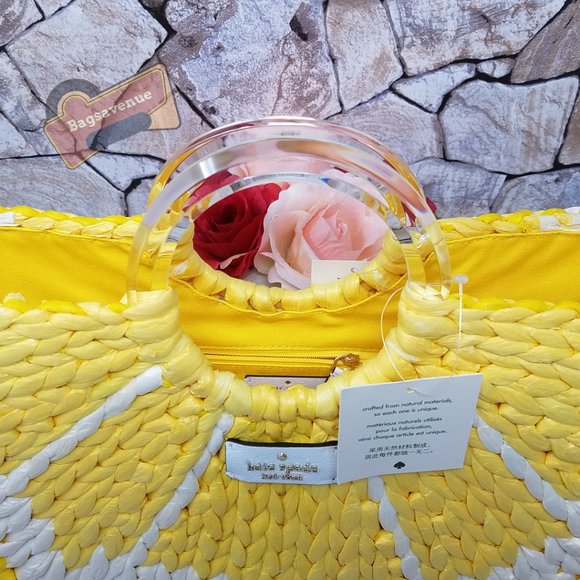 Lemon Medium Tote Picnic Perfect White Kate Spade - Picture 7 of 16